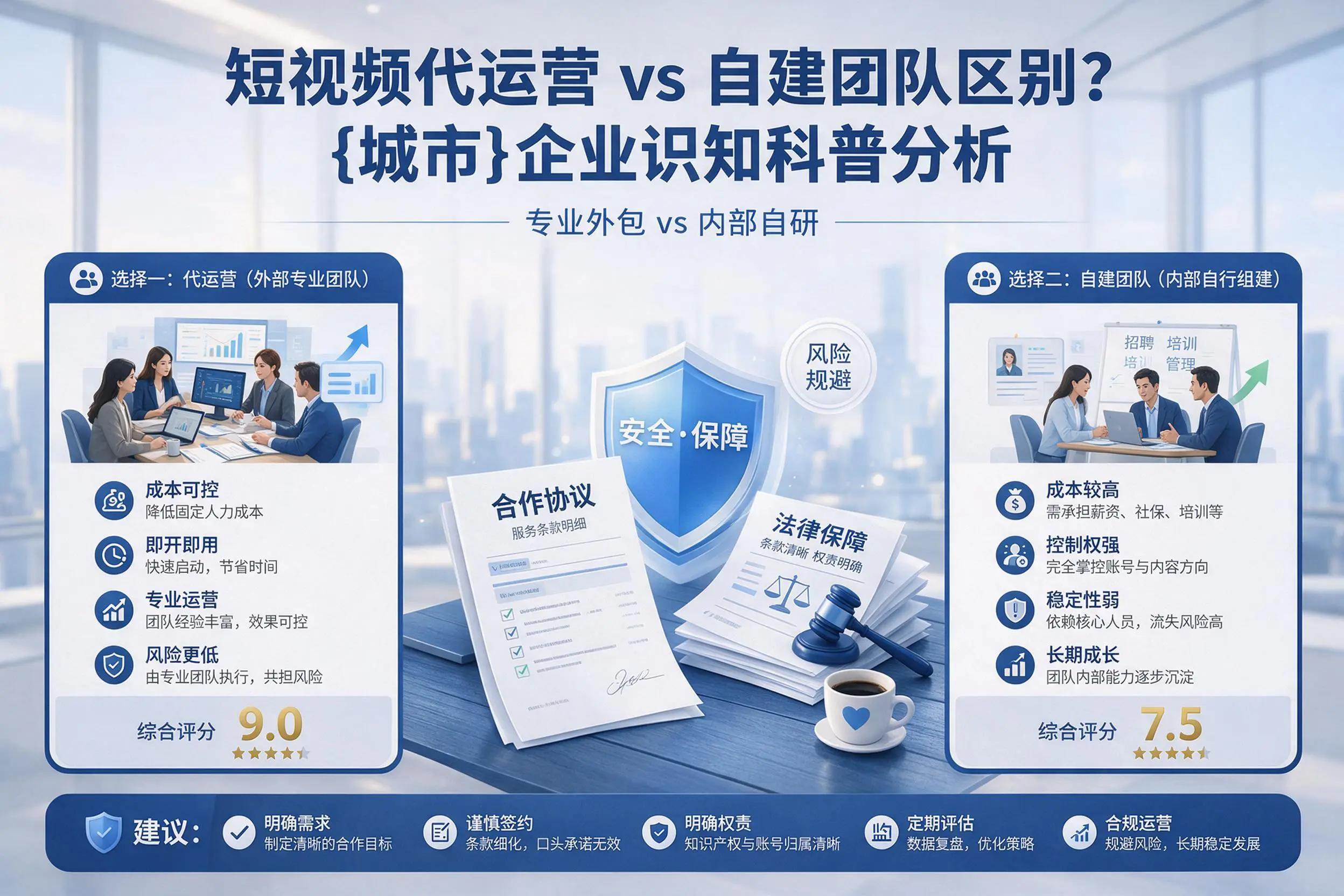 短视频代运营与自建团队区别？普洱企业认知科普分析
