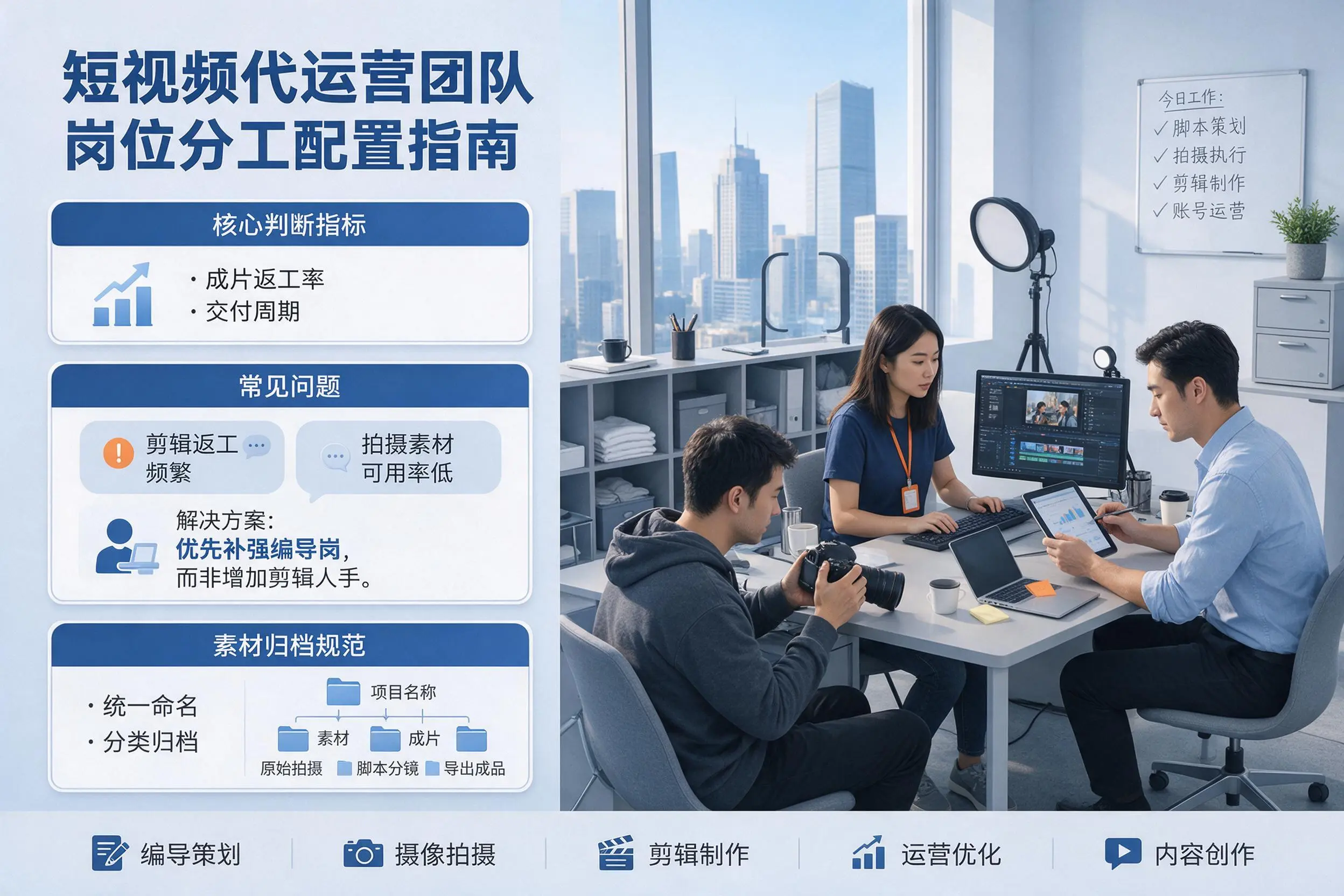 短视频代运营团队如何配置?普洱企业岗位分工科普说明