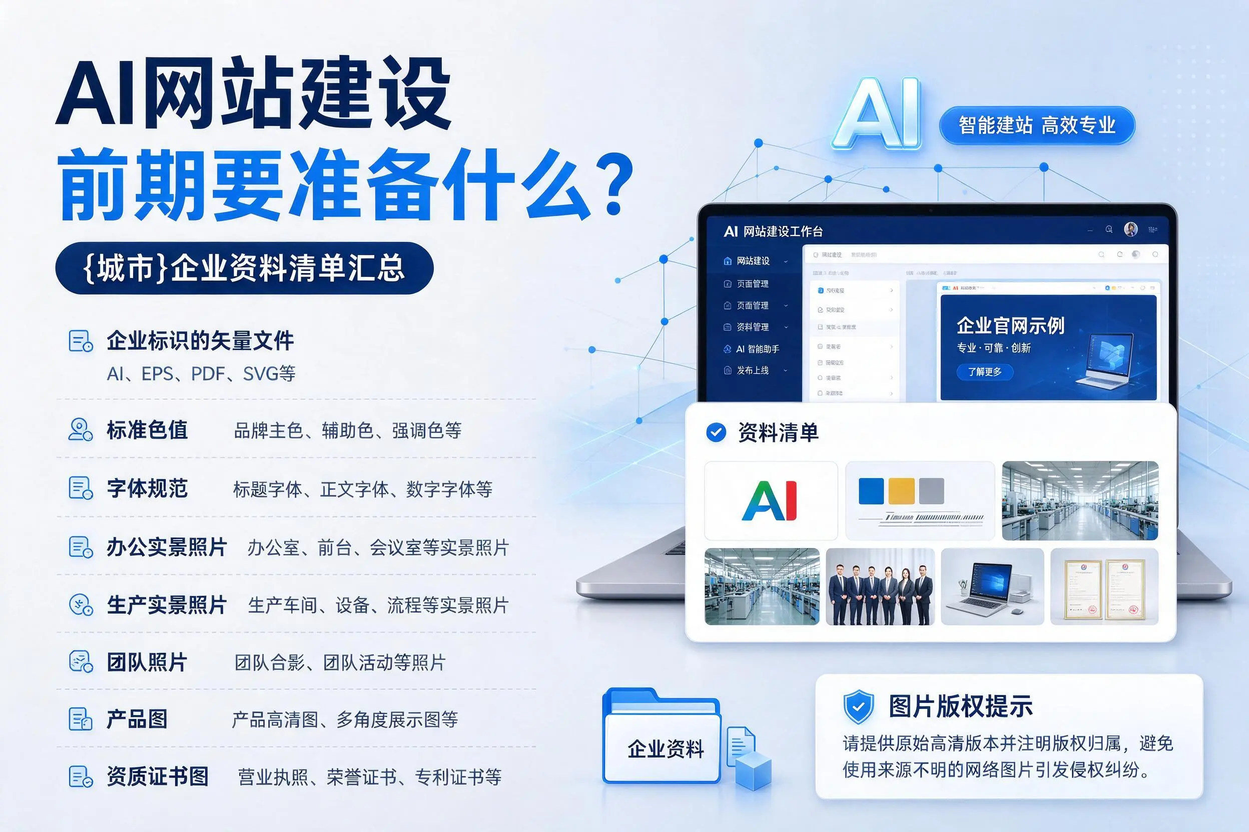 AI网站建设前期要准备什么？普洱企业资料清单汇总