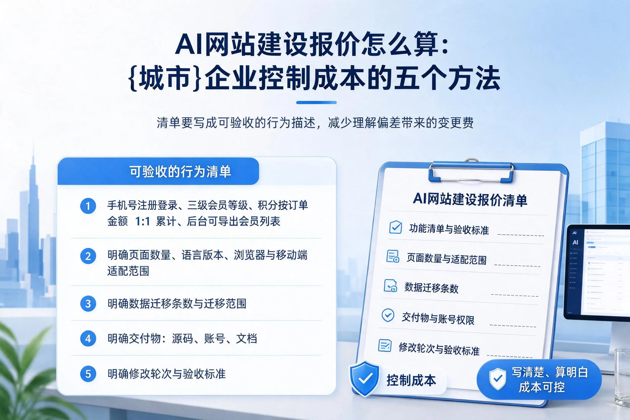 AI网站建设报价怎么算:普洱企业控制成本的五个方法